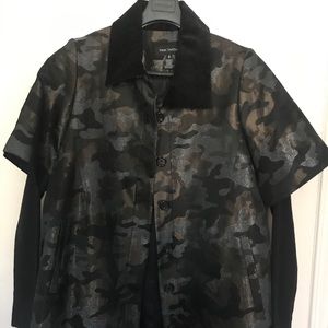 Pink Tartan Brocade Camo Print Coat